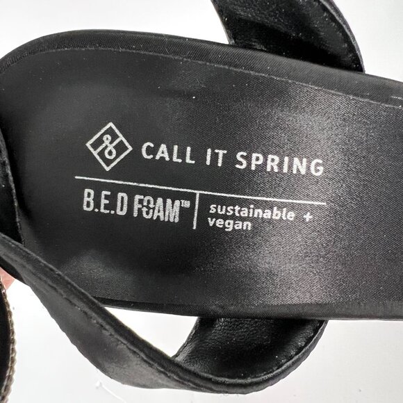 Sz 7.5 NWT Call It Spring Galaa Black Rhinestone Bow High Heels Women - Picture 10 of 14